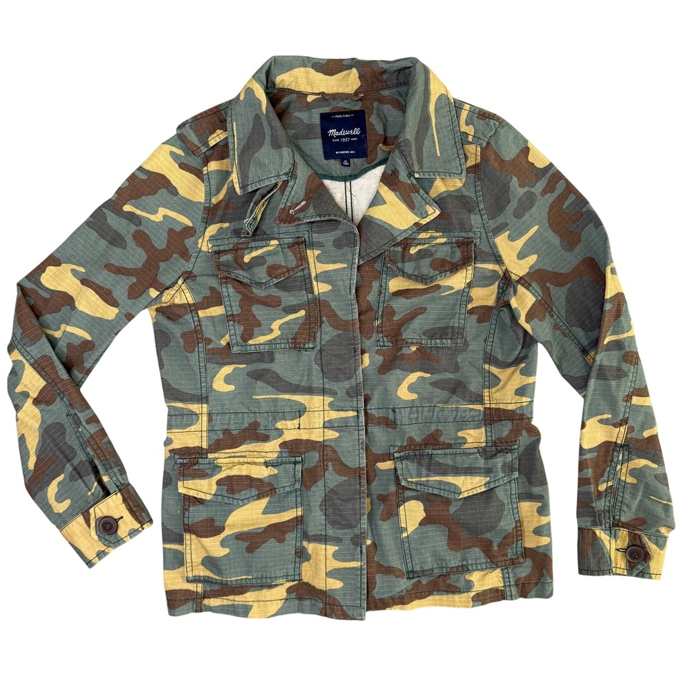 Madewell Camo Field Jacket Womens M Green Brown Ripstop Utility